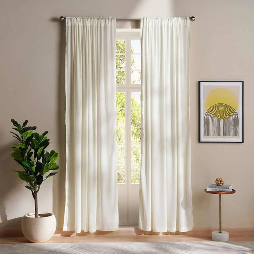 Ellington Organza Sheer 2 Piece Curtain Set 135X240Cm - Beige Pan Home