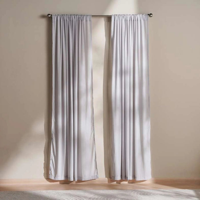 Ellington Organza Sheer 2 Piece Curtain Set 135X240Cm - Silver Grey Pan Home