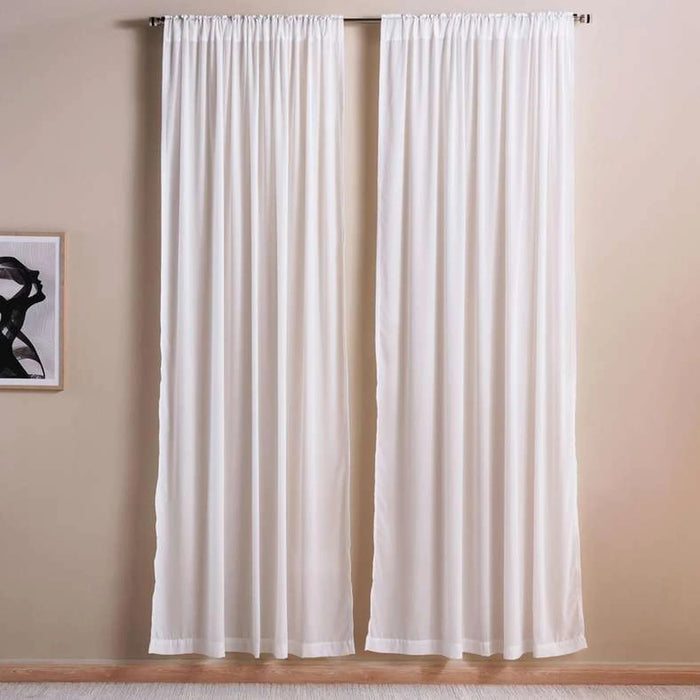 Ellington Organza Sheer 2 Piece Curtain Set 135X240Cm - White Pan Home