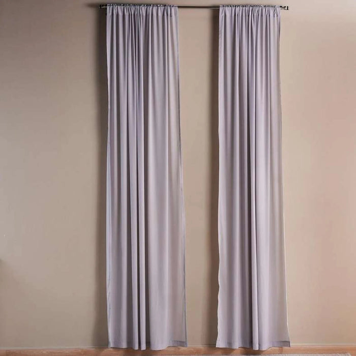 Ellington Organza Sheer 2 Piece Curtain Set 135X300Cm - Silver Grey Pan Home