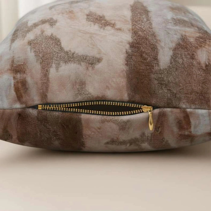 Elliot Velvet Printed Down Alternative Filled Cushion 50X50Cm - Beige Pan Home