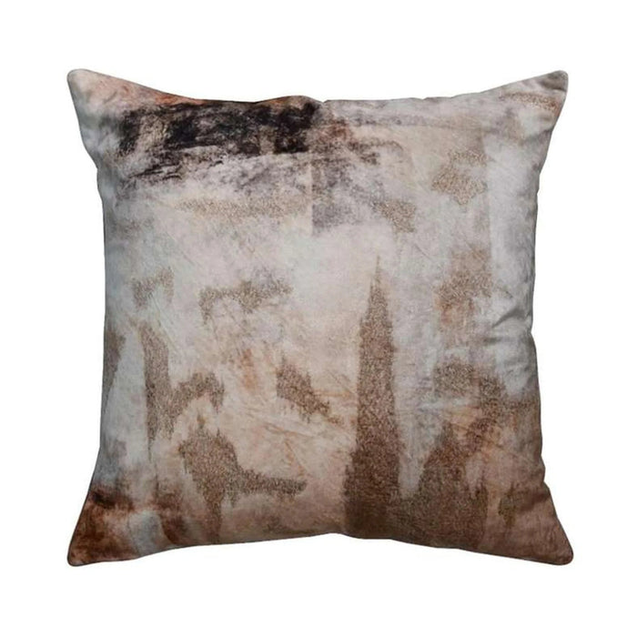 Elliot Velvet Printed Down Alternative Filled Cushion 50X50Cm - Beige Pan Home
