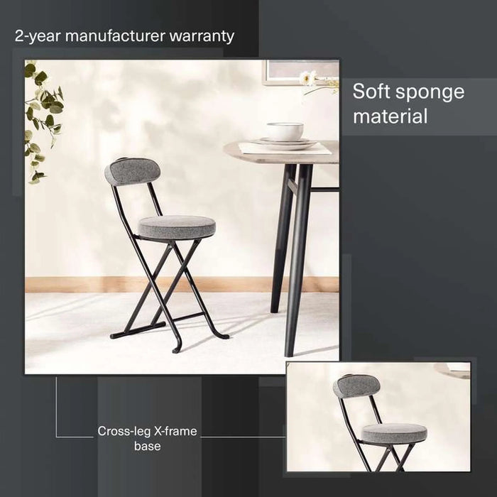 Elmer Folding Chair - Grey Black