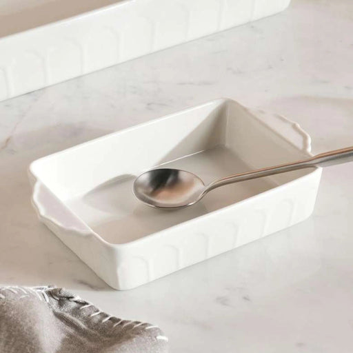 Elmira Porcelain Rectangular Baking Dish 21X12.5X4Cm -White Pan Home