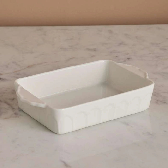 Elmira Porcelain Rectangular Baking Dish 21X12.5X4Cm -White Pan Home