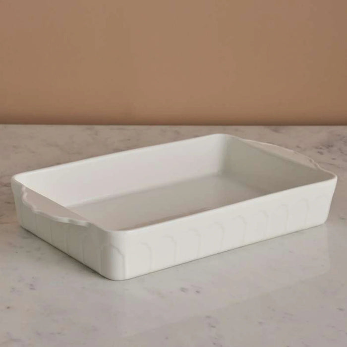 Elmira Porcelain Rectangular Baking Dish 39.7X23X6Cm -White Pan Home