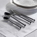 Elnaz 24-Piece Cutlery Set With Stand -Black Pan Home