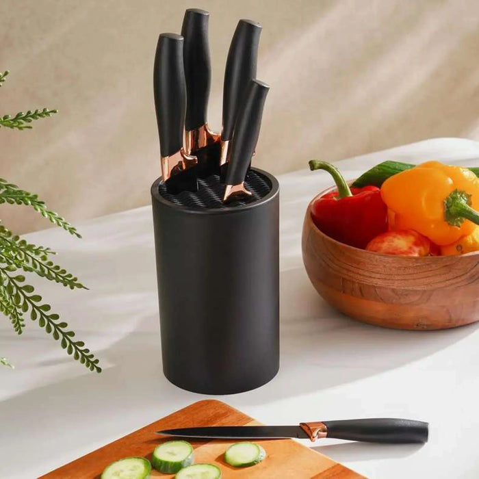 Elnido 5-Piece Knife Block Set -Black