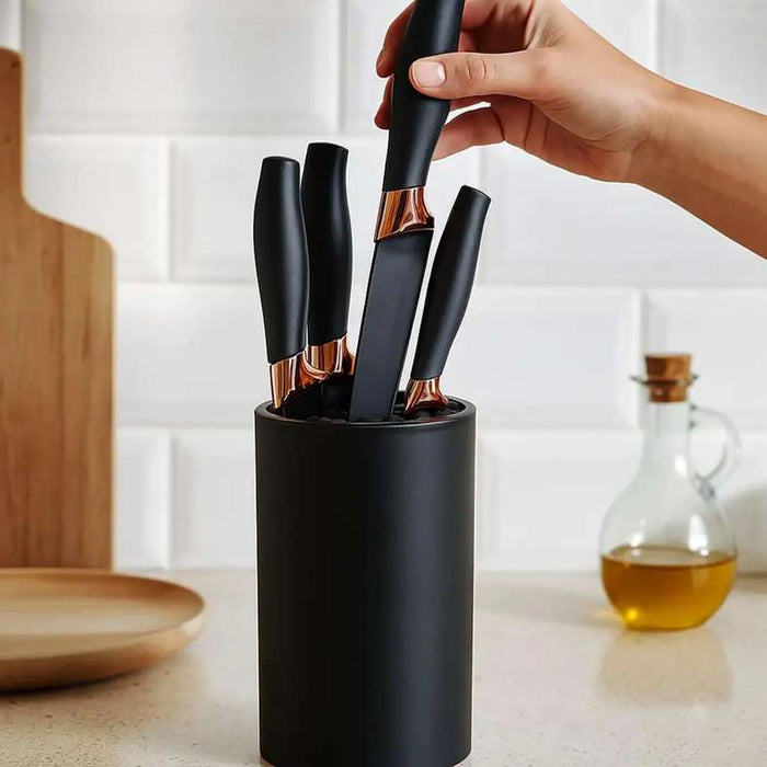 Elnido 5-Piece Knife Block Set -Black