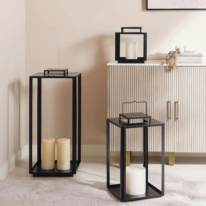 Elnur Metal Lantern 25.5X25.5X29Cm - Black