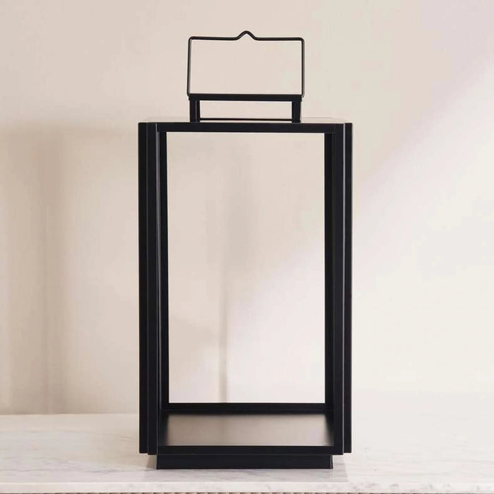 Elnur Metal Lantern 30.5X30.5X54Cm - Black