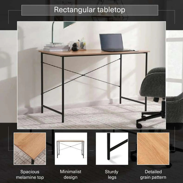 Elona Writing Desk - Natural Black Pan Home