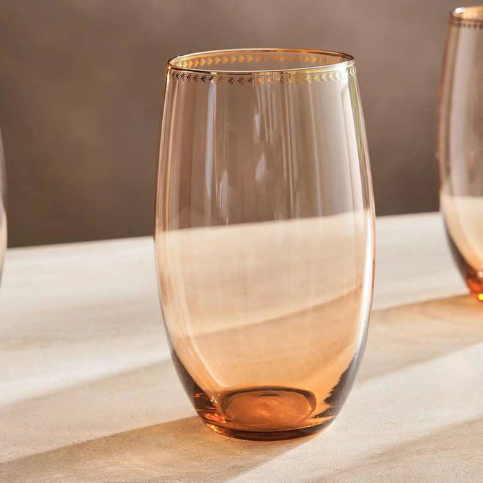 Elven 4-Piece Highball Glass Set  580Ml -Amber