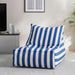 Elysian Stripe Indoor/Outdoor Chair Bean Bag Large - Blue Pan Home