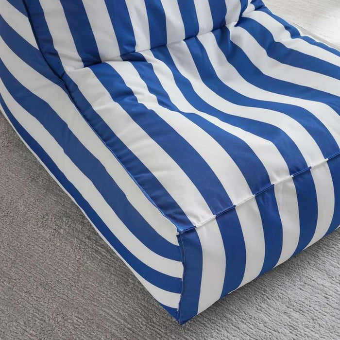 Elysian Stripe Indoor/Outdoor Chair Bean Bag Large - Blue Pan Home