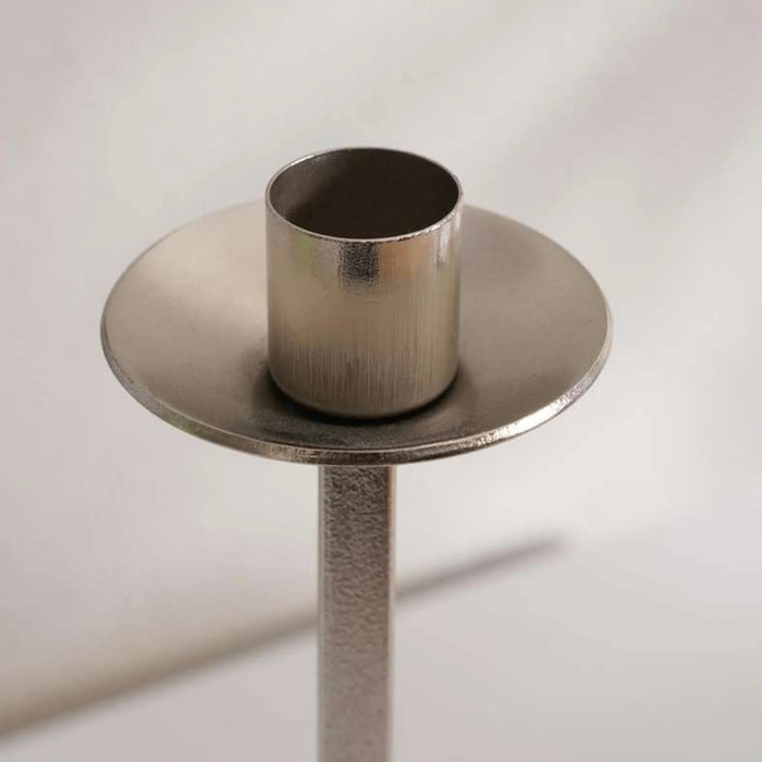 Ember Metal Taper Candle Holder 9.5X9.5X23Cm - Nickel