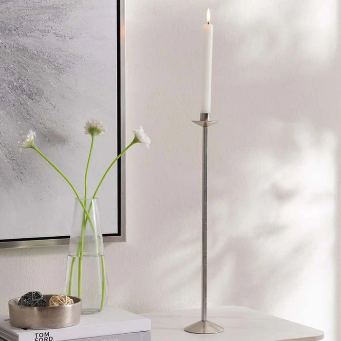 Ember Metal Taper Candle Holder 9.5X9.5X48.5Cm - Nickel