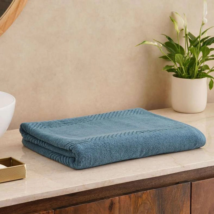 Embossa Textured Bath Sheet 90X150Cm - Blue