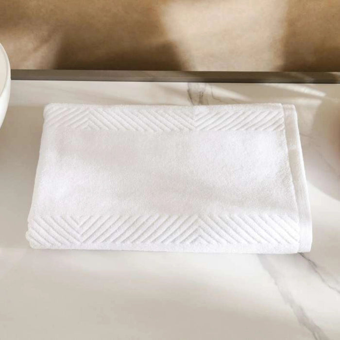 Embossa Textured Bath Towel - White Pan Home