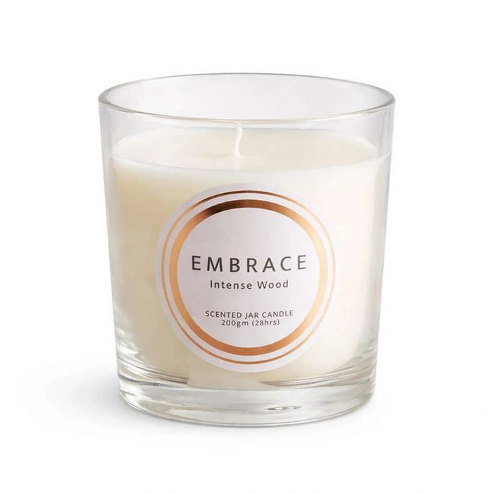 Embrace Intense Wood Jar Candle 200Gm - White