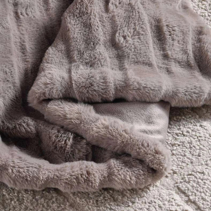 Embriva Ribbed Fur Blanket 150X200Cm - Grey Pan Home