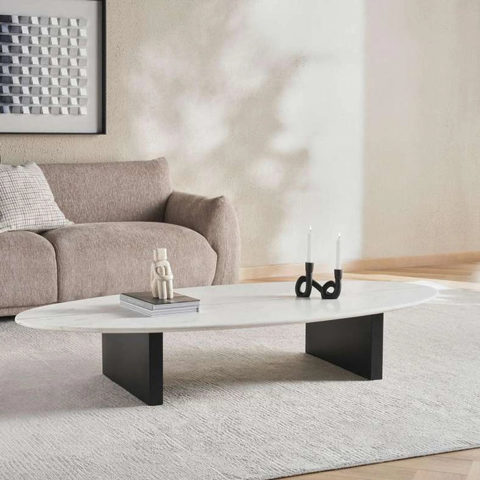 Emeline Coffee Table Marble - White & Black