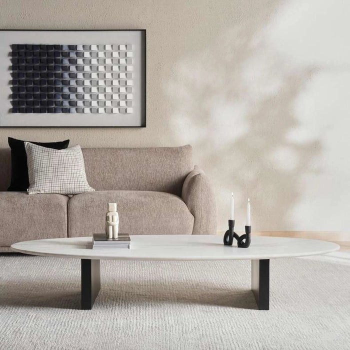 Emeline Coffee Table Marble - White & Black
