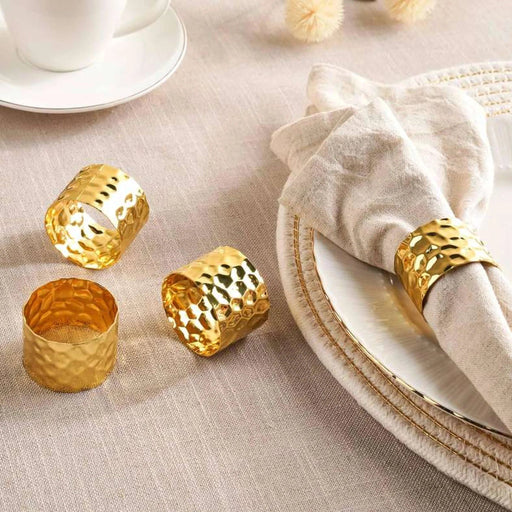 Emerson 4 Piece Napkin Ring Set 4.5X3.2Cm- Gold Pan Home