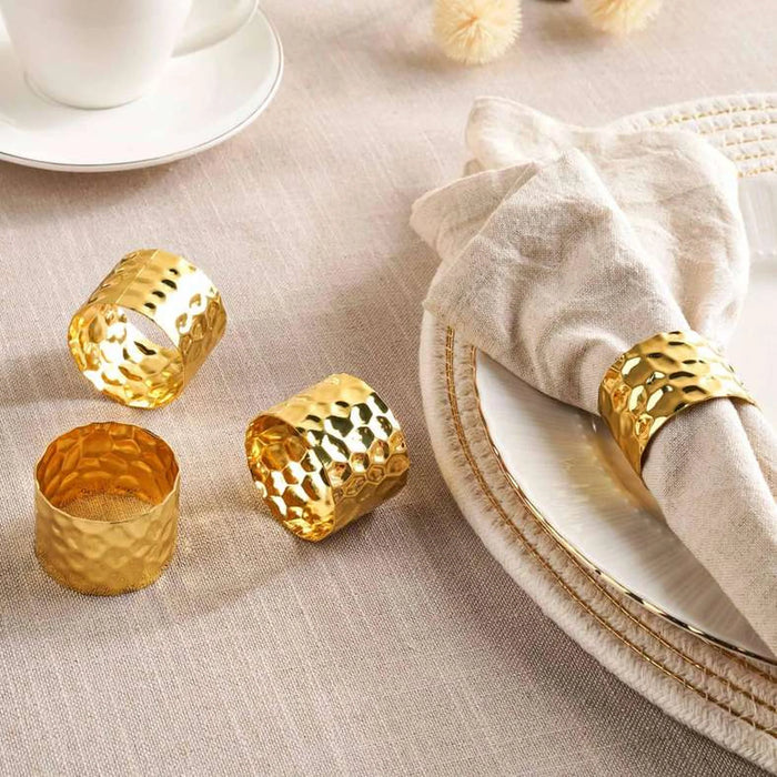 Emerson 4 Piece Napkin Ring Set 4.5X3.2Cm- Gold