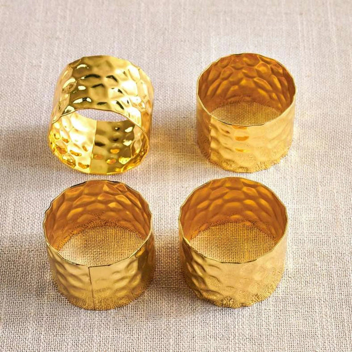 Emerson 4 Piece Napkin Ring Set 4.5X3.2Cm- Gold
