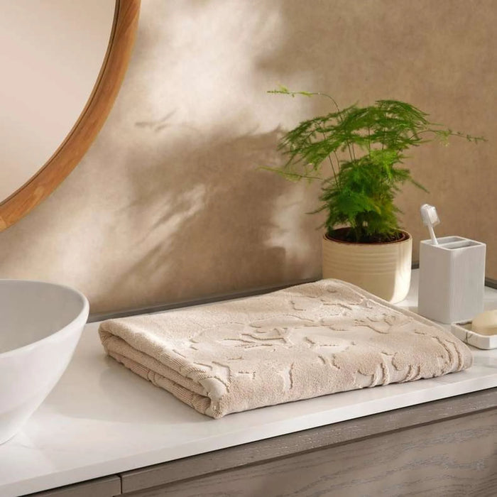 Emily Shimmer Jq Bathsheet 90X150 Cm-Beige