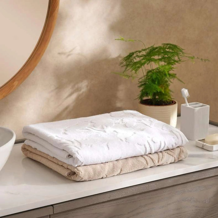 Emily Shimmer Jq Bathsheet 90X150 Cm-Beige