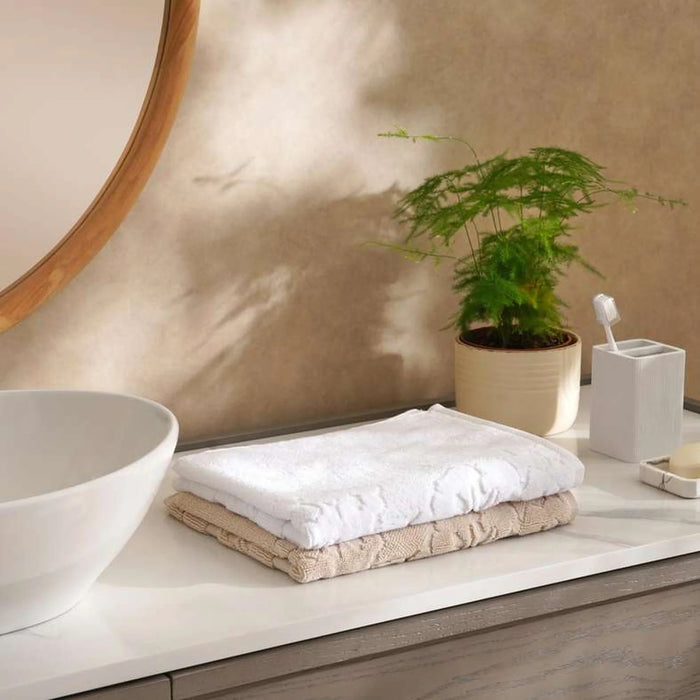 Emily Shimmer Jq Hand Towel 50X90 Cm-White