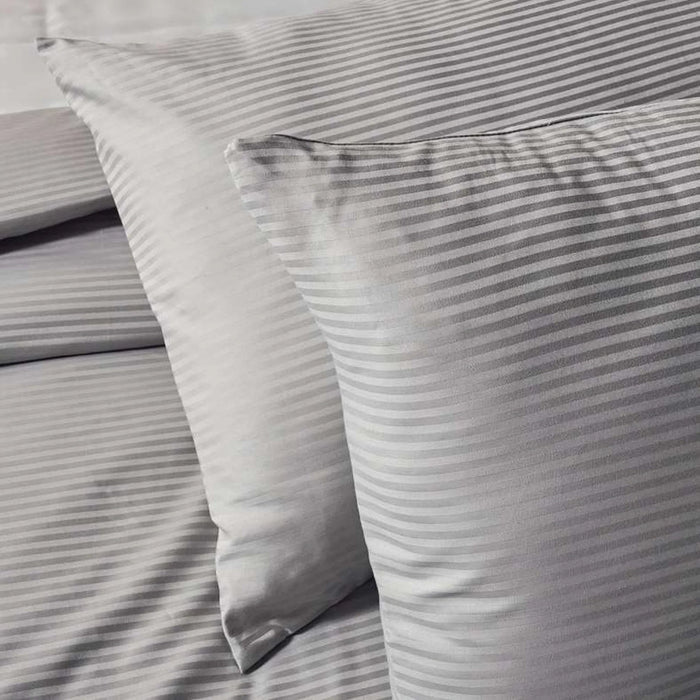 Eminence Living Stripe 3-Piece Full Duvet Cover Set 160X200Cm - Silver Grey Pan Home