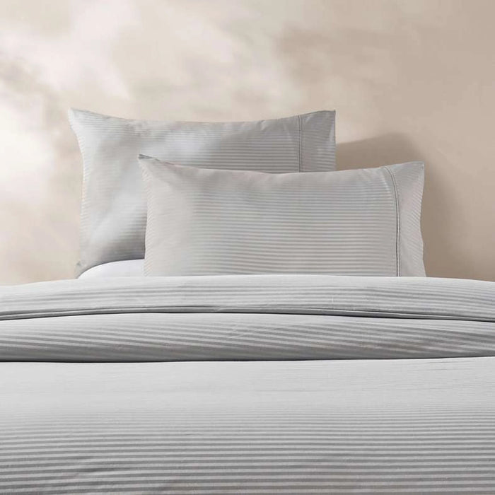 Eminence Living Stripe 3-Piece Super King Duvet Cover Set 260X220Cm - Silver Grey