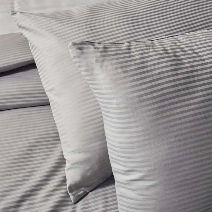 Eminence Living Stripe 3-Piece Super King Duvet Cover Set 260X220Cm - Silver Grey