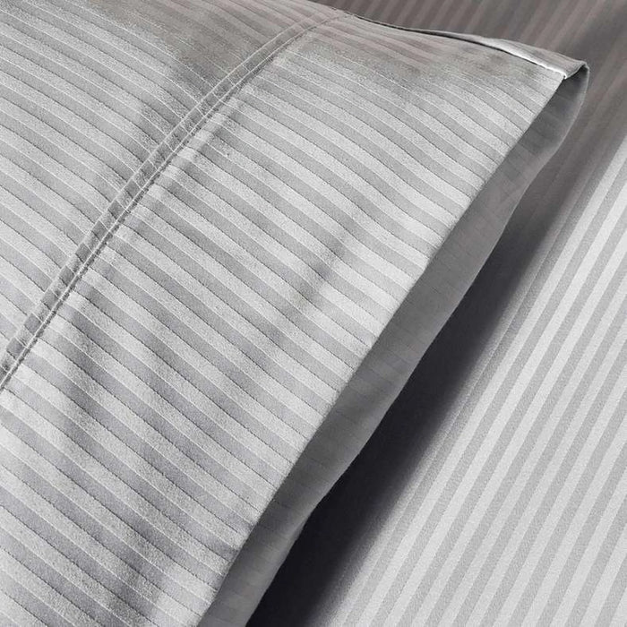 Eminence Living Stripe 3-Piece Super King Duvet Cover Set 260X220Cm - Silver Grey
