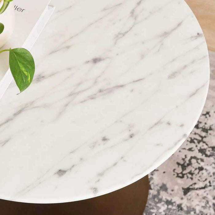 Emmett End Table Marble - White Gold