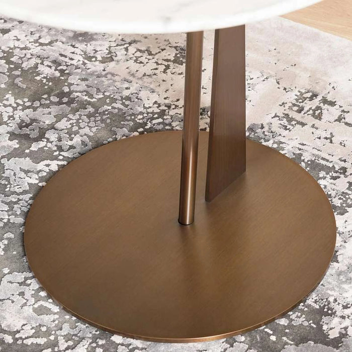 Emmett End Table Marble - White Gold
