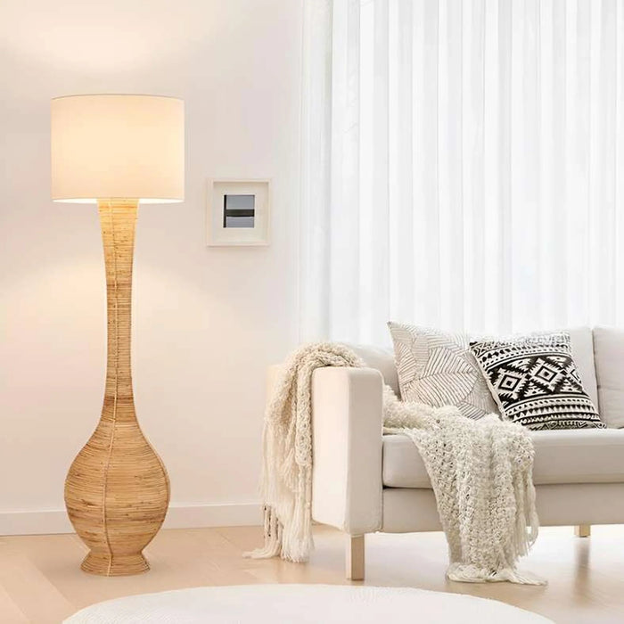 Emory Hand Woven Rattan Floor Lamp 42X145Cm - Natural