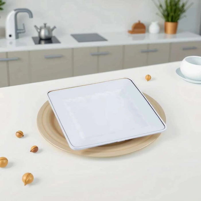 Empire Porcelain Square Side Plate Dia19Cm - White