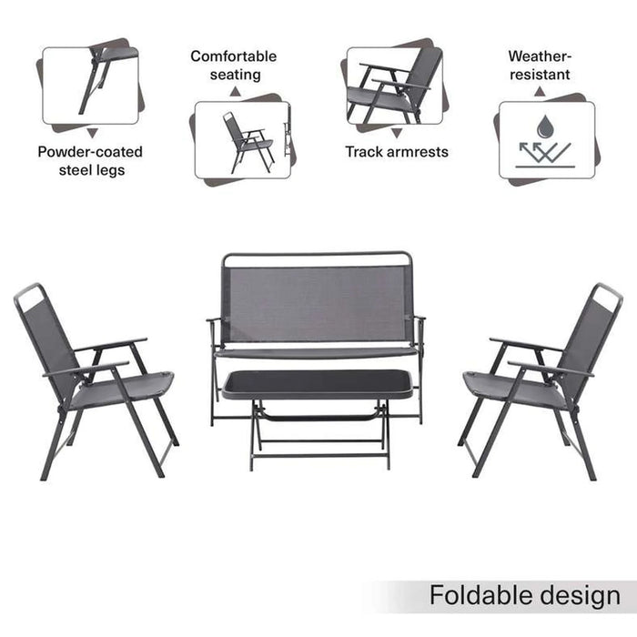 Emu Outdoor Sofa Set 2+1+1+Coffee Table -Grey