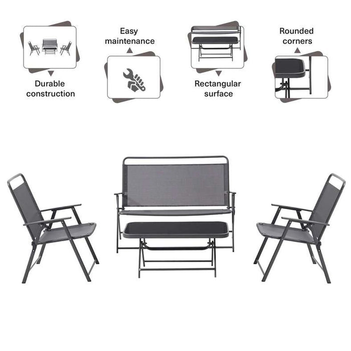Emu Outdoor Sofa Set 2+1+1+Coffee Table -Grey