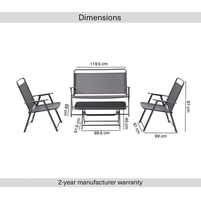 Emu Outdoor Sofa Set 2+1+1+Coffee Table -Grey
