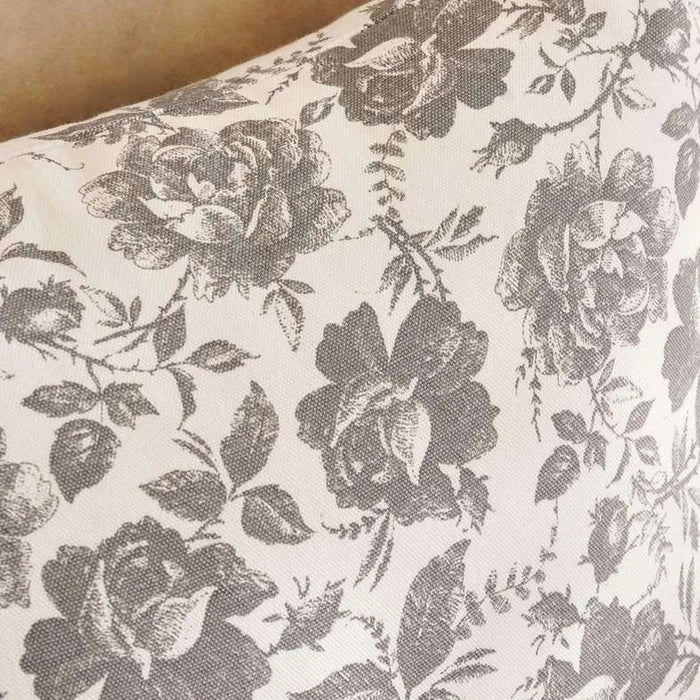English Garden 2Piece Cotton Printed Cushion Cover Set 50X50Cm - Grey Pan Home