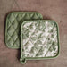 English Garden 2Piece Cotton Printed Potholder Set 20X20Cm - Sage Pan Home