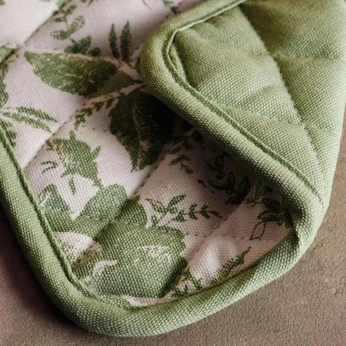 English Garden 2Piece Cotton Printed Potholder Set 20X20Cm - Sage Pan Home