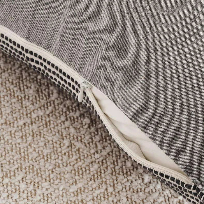 English Garden 2Piece Cotton Rib Cushion Cover Set 50X50Cm - Grey Pan Home