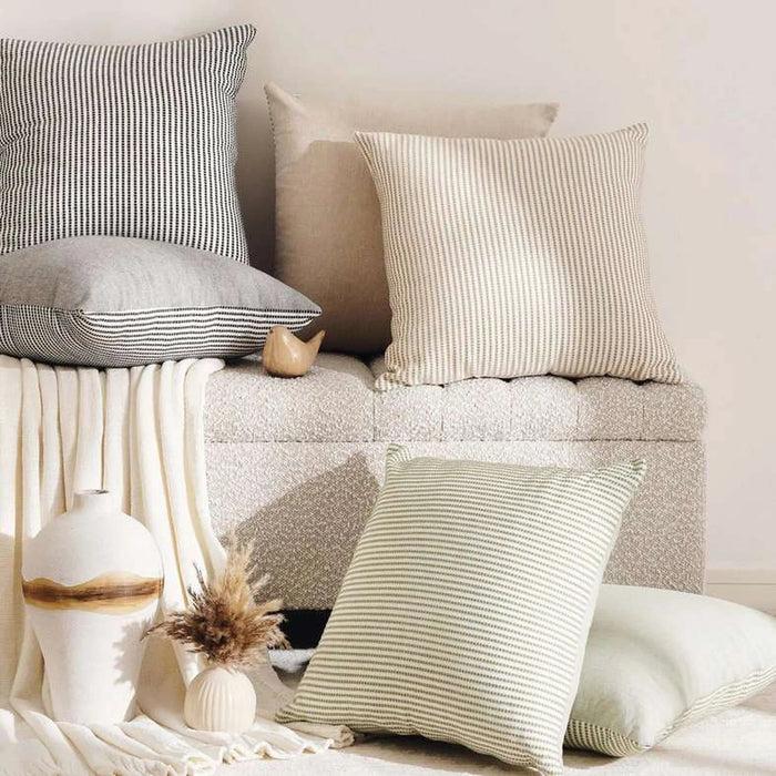 English Garden 2Piece Cotton Rib Cushion Cover Set 50X50Cm - Grey Pan Home