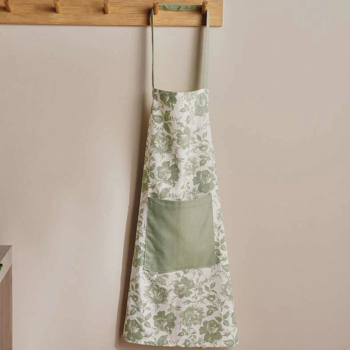 English Garden Cotton Printed Apron 60X70Cm - Sage Pan Home